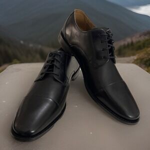 New Florsheim Men Sz 10.5 D Montinaro Cap Toe Oxford Black Leather‎ NIB Wedding